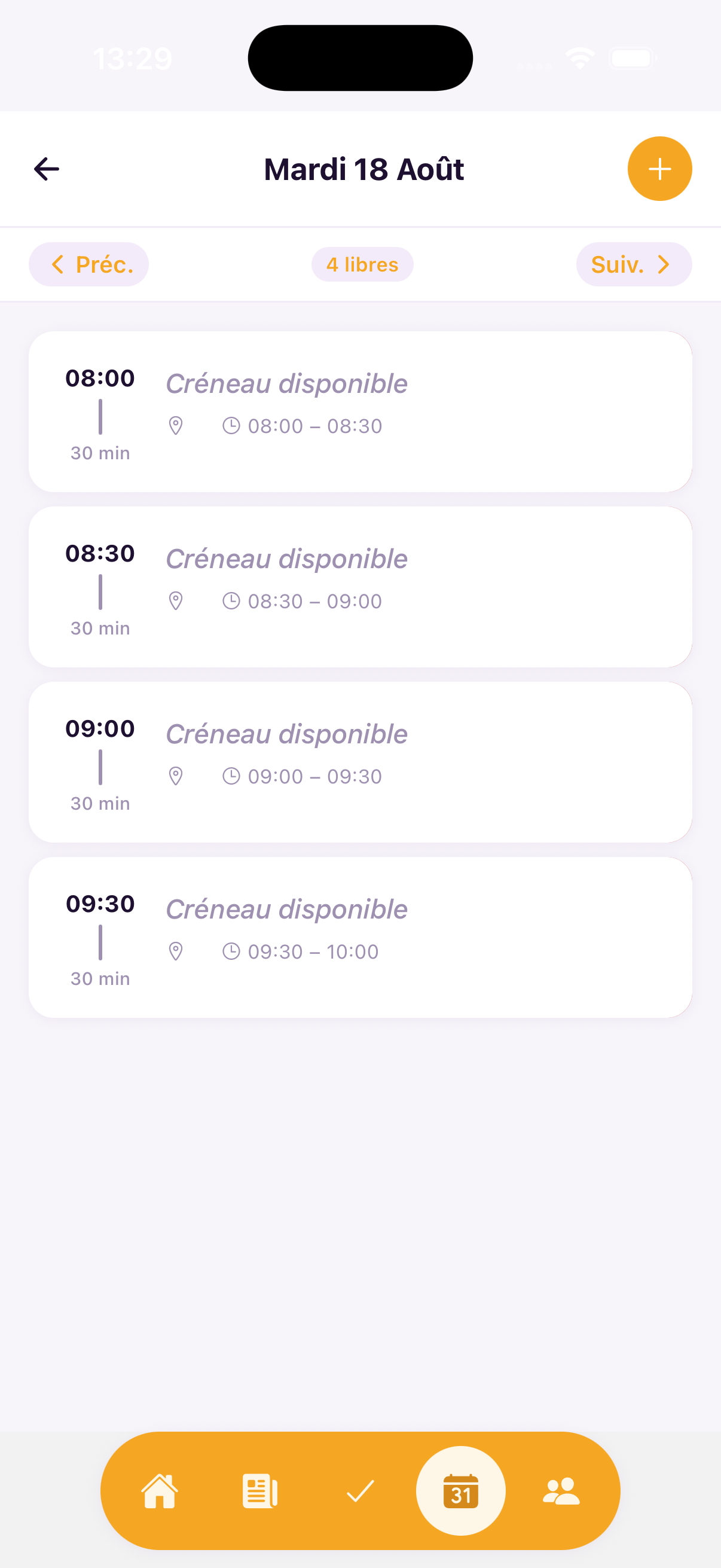 Ouvrir des créneaux pour des rendez-vous
